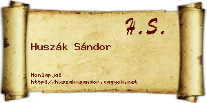 Huszák Sándor névjegykártya