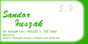 sandor huszak business card